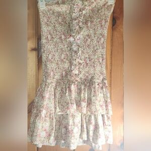 Floral Pink Ruffle Tiered Kids Dress